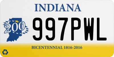 IN license plate 997PWL