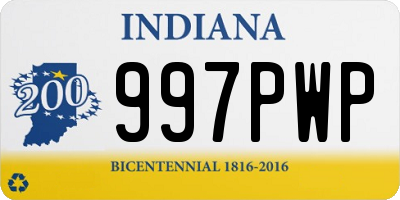 IN license plate 997PWP