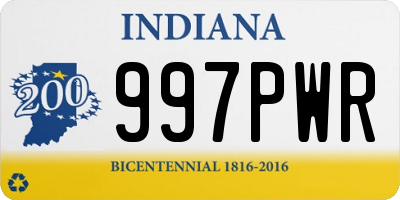 IN license plate 997PWR