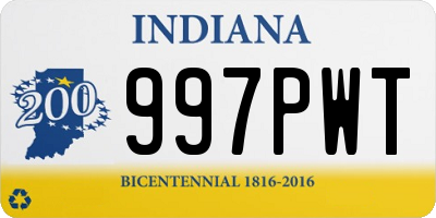 IN license plate 997PWT