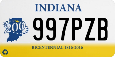 IN license plate 997PZB