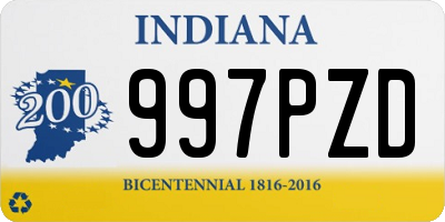 IN license plate 997PZD