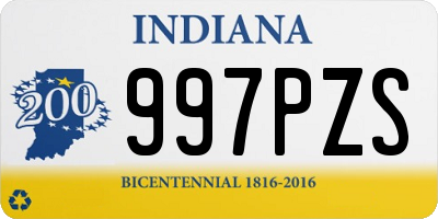 IN license plate 997PZS