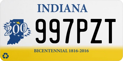 IN license plate 997PZT