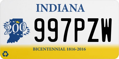 IN license plate 997PZW