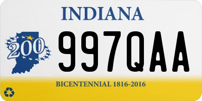 IN license plate 997QAA