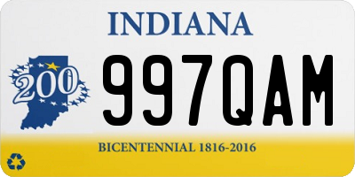 IN license plate 997QAM