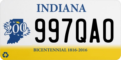 IN license plate 997QAO