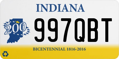 IN license plate 997QBT