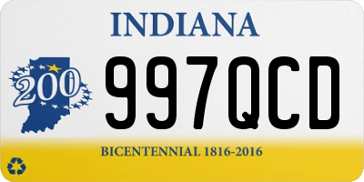 IN license plate 997QCD