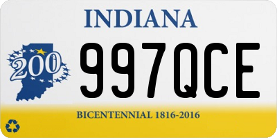 IN license plate 997QCE