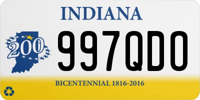 IN license plate 997QDO