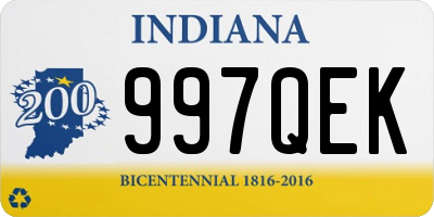 IN license plate 997QEK