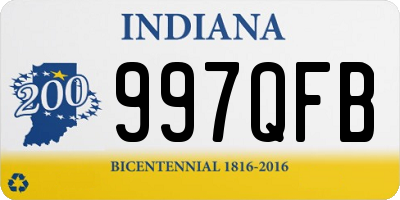 IN license plate 997QFB