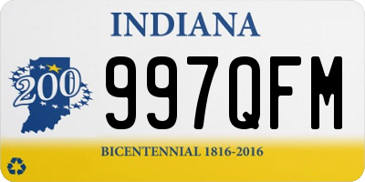 IN license plate 997QFM