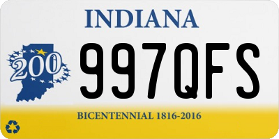 IN license plate 997QFS