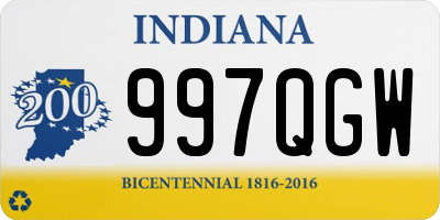 IN license plate 997QGW