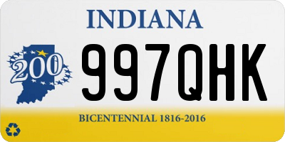 IN license plate 997QHK