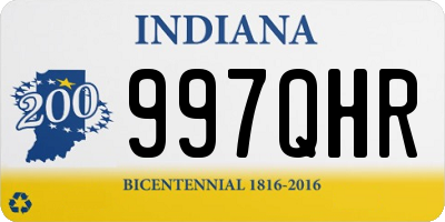 IN license plate 997QHR