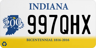 IN license plate 997QHX