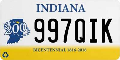 IN license plate 997QIK