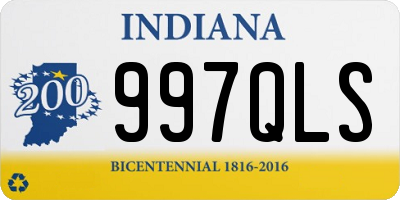 IN license plate 997QLS