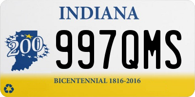 IN license plate 997QMS