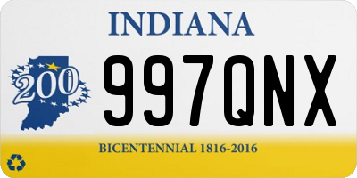 IN license plate 997QNX