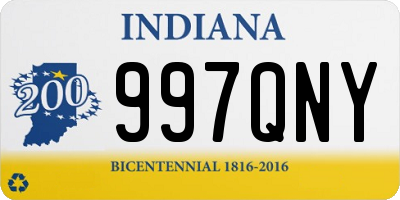 IN license plate 997QNY