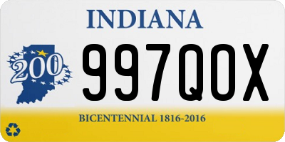 IN license plate 997QOX