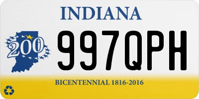 IN license plate 997QPH