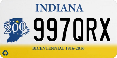 IN license plate 997QRX