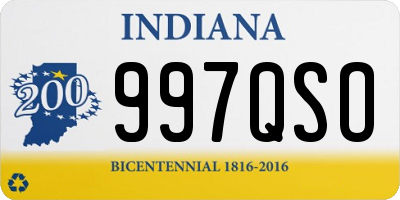 IN license plate 997QSO