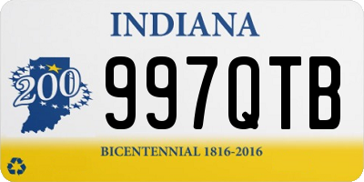 IN license plate 997QTB