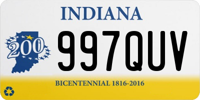 IN license plate 997QUV