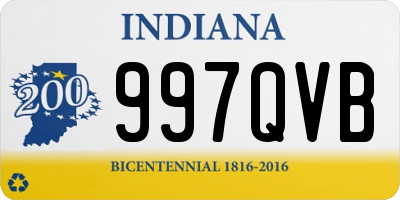 IN license plate 997QVB