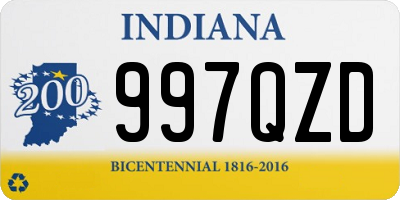 IN license plate 997QZD