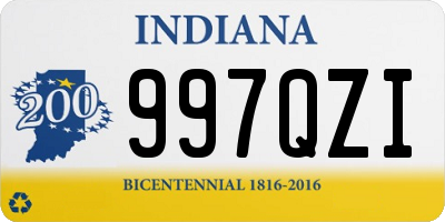 IN license plate 997QZI