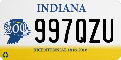 IN license plate 997QZU