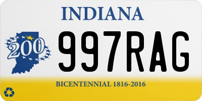 IN license plate 997RAG