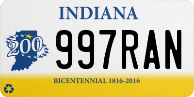 IN license plate 997RAN