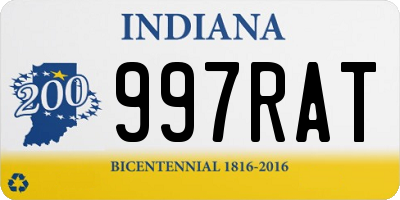 IN license plate 997RAT