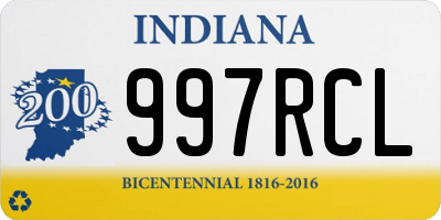 IN license plate 997RCL