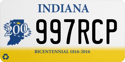 IN license plate 997RCP