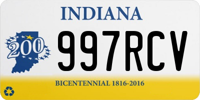 IN license plate 997RCV