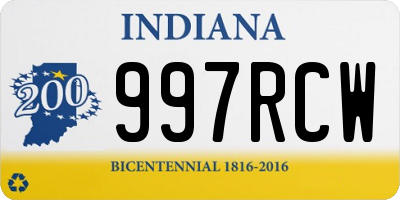 IN license plate 997RCW