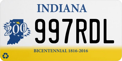 IN license plate 997RDL