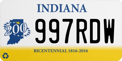 IN license plate 997RDW