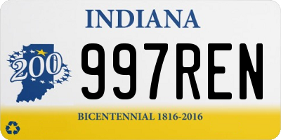 IN license plate 997REN