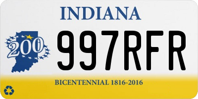 IN license plate 997RFR